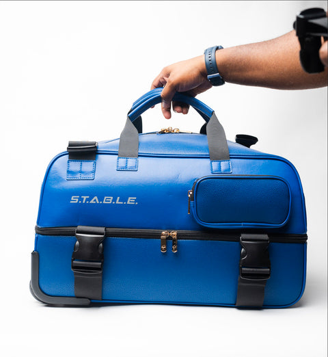 The Blue Stratus Duffle Roller Bag