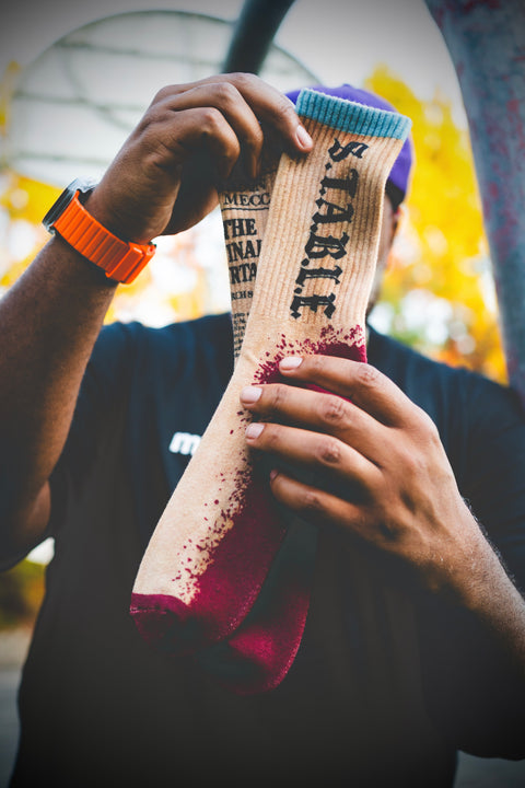 The Mike in the Mecca “lost and found” socks SIZE MEDIUM (U.S. 8-12)